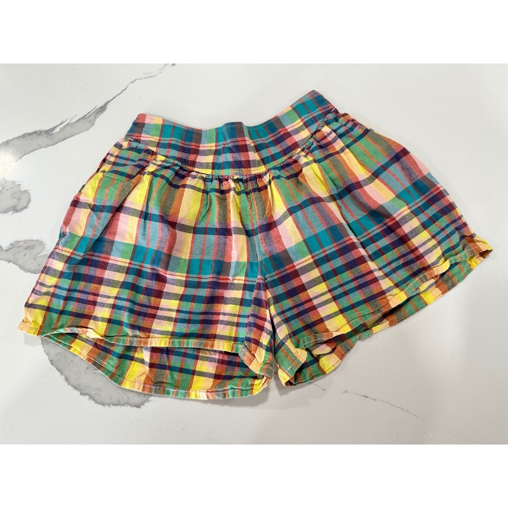 Tea Collection Plaid Shorts Kids Size 5 Elastic Waist‎ Cotton Blend